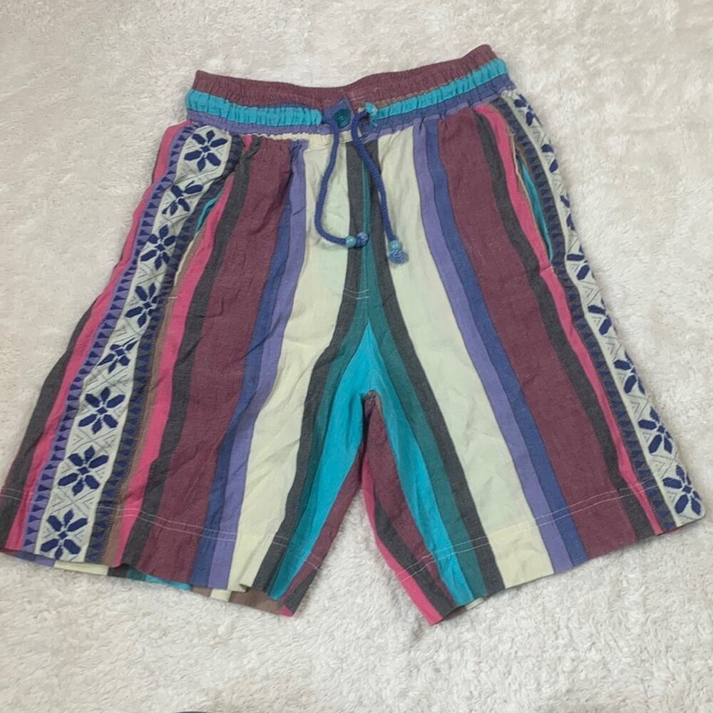 Vintage 90s Angelique Imports Nyc Striped Shorts, L B